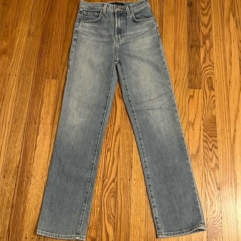 Blue straight legged jeans